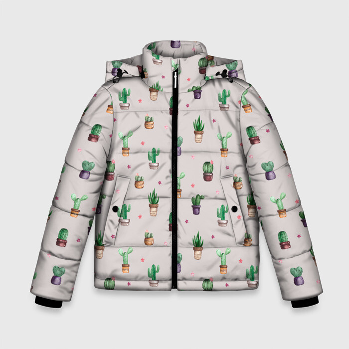 Зимняя куртка для мальчиков 3D Кактусы фото