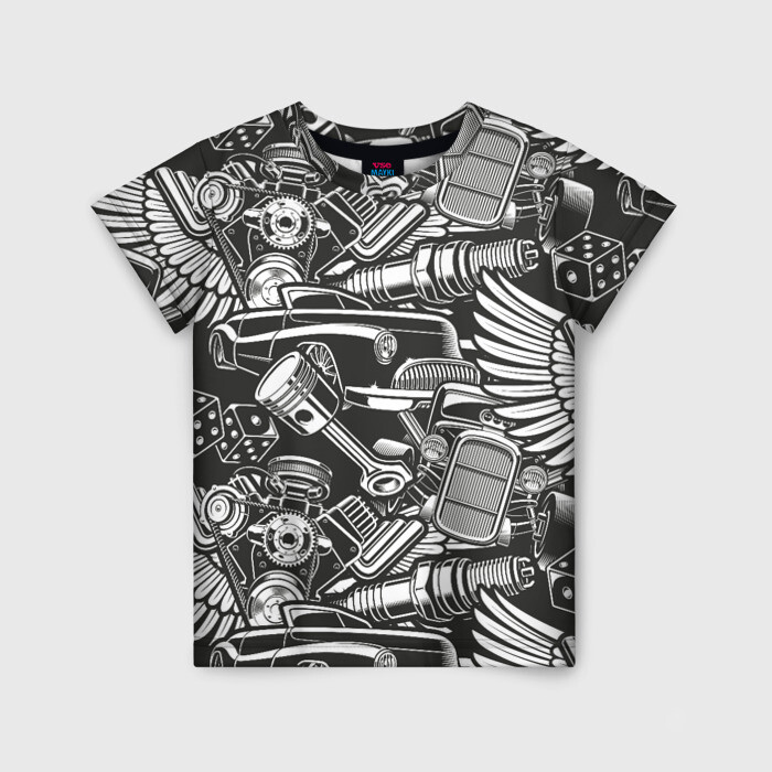 Детская футболка 3D Механика. Автомобиль фото