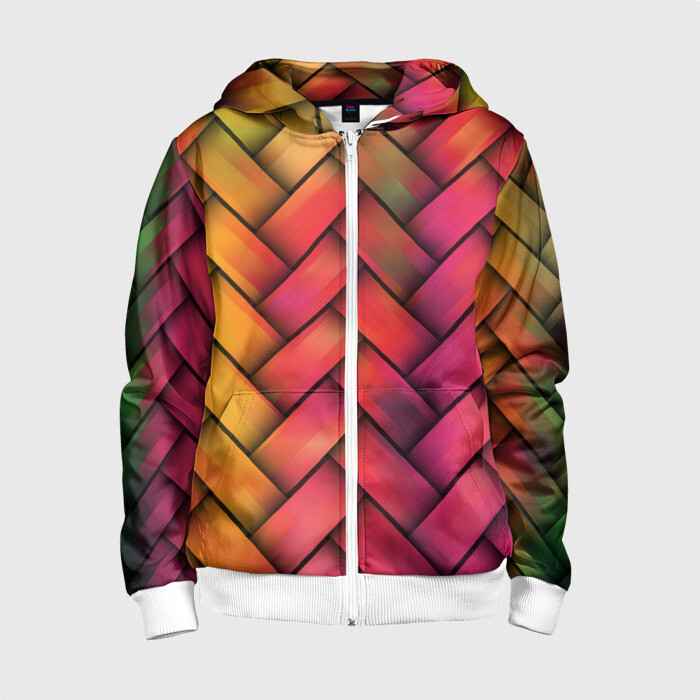 Детская толстовка 3D на молнии Colorful weave фото