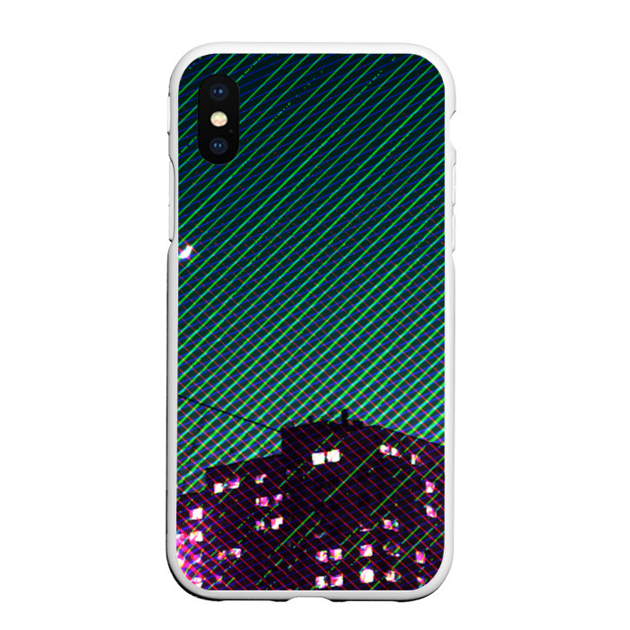 Чехол для iPhone XS Max матовый Ночной город фото
