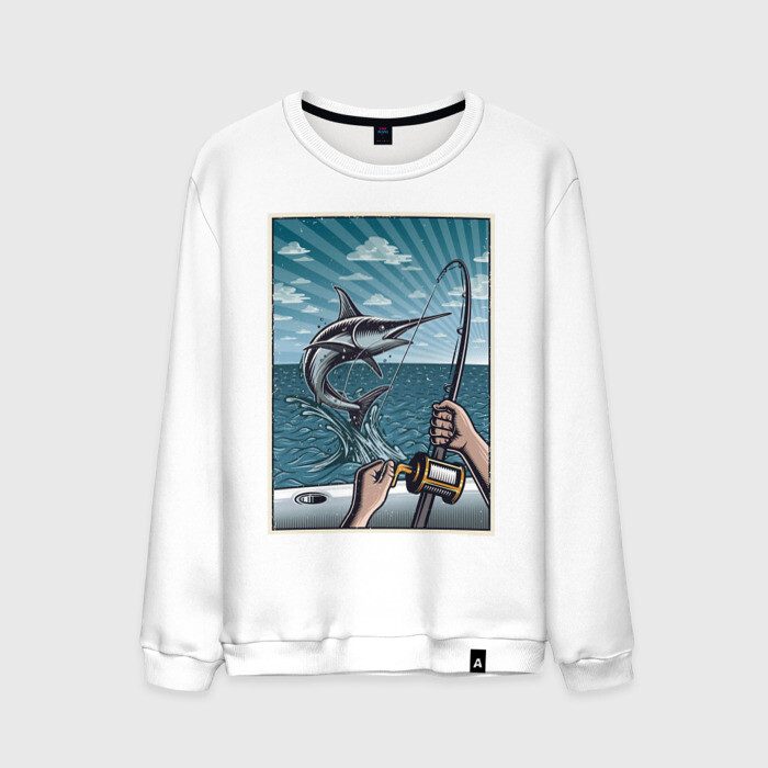 Мужской свитшот хлопок рыбалка фото