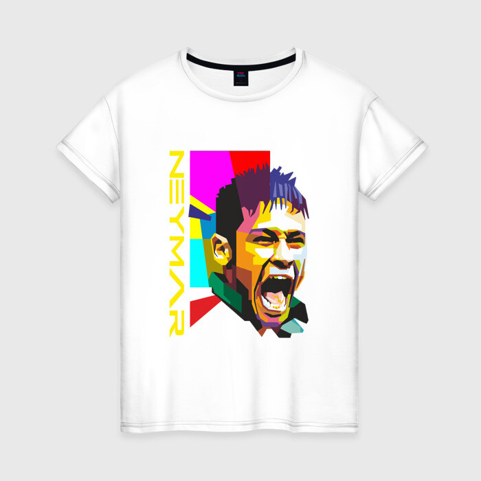 Женская футболка хлопок Неймар (Neymar) фото