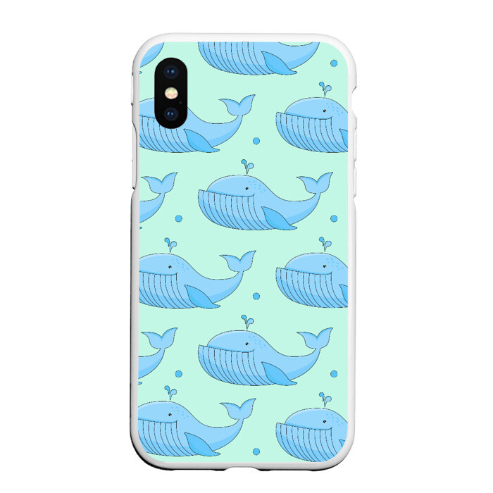 Чехол для iPhone XS Max матовый Киты фото