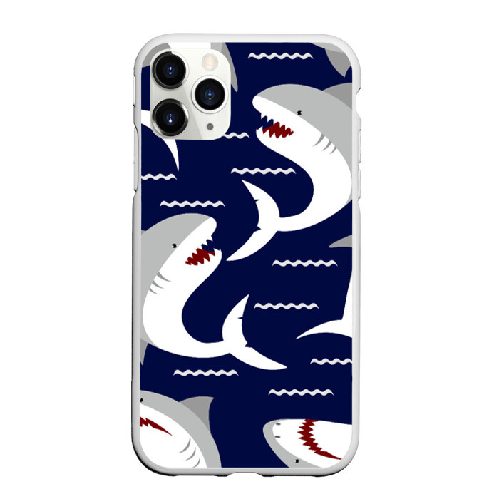 Чехол для iPhone 11 Pro матовый Акулы фото