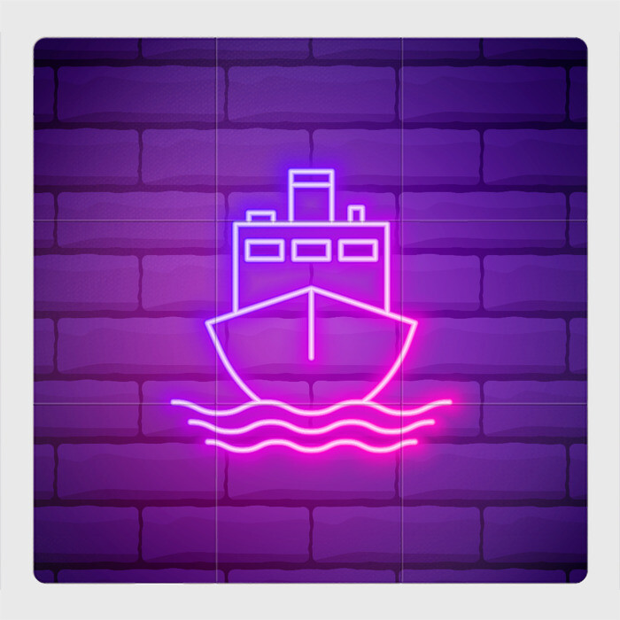 Магнитный плакат 3Х3 Судно неон фото