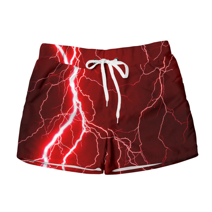 Женские шорты 3D Red Lightning фото