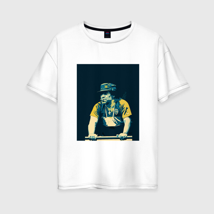 Женская футболка хлопок Oversize Диего Марадона фото