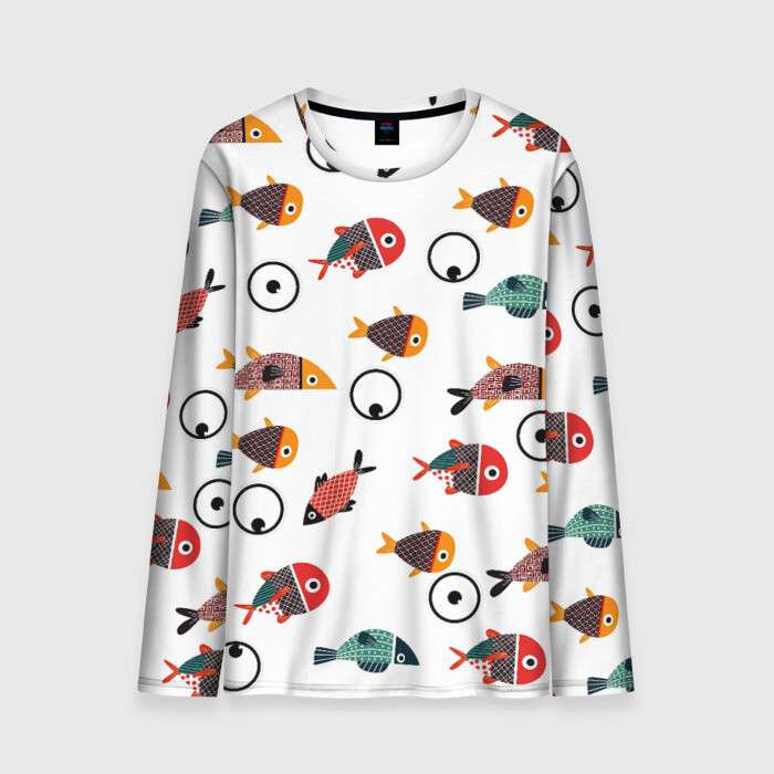 Мужской лонгслив 3D Морские рыбки фото
