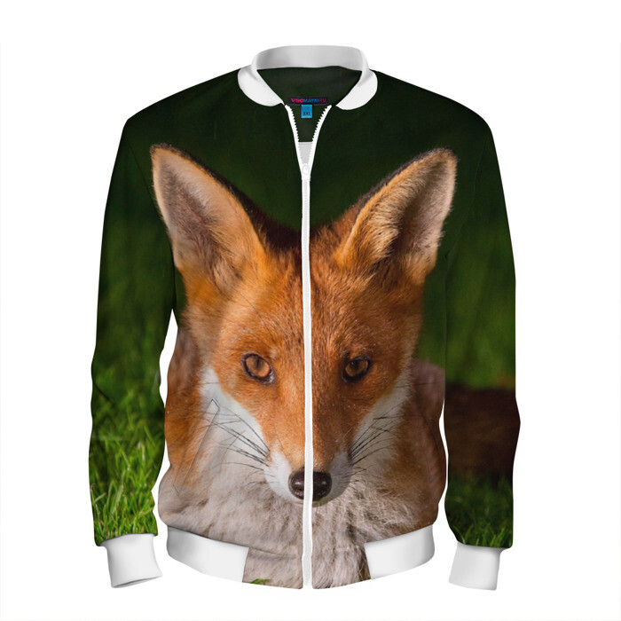 Мужской бомбер 3D Лисица фото