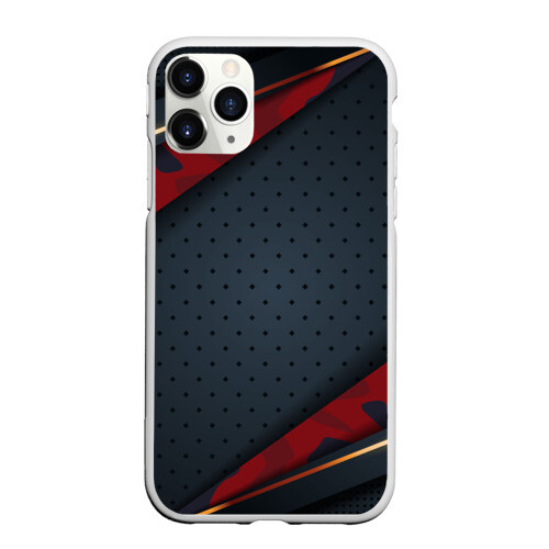 Чехол для iPhone 11 Pro матовый 3D Dark red & black фото