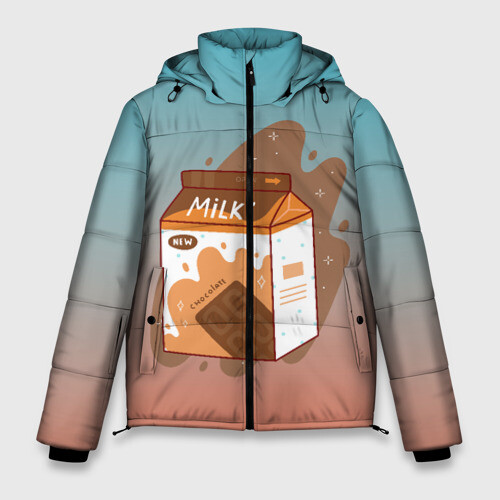Мужская зимняя куртка 3D Шоколадное молоко в коробке фото