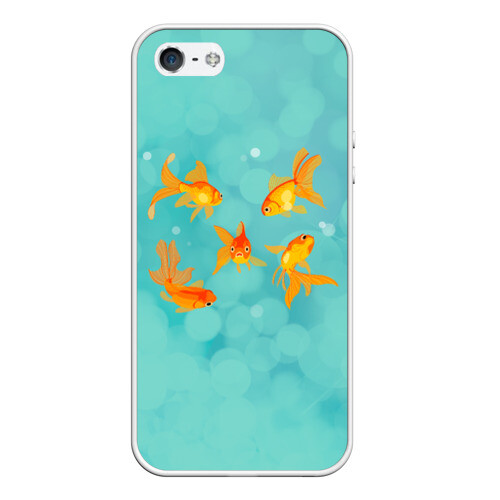 Чехол для iPhone 5/5S матовый Золотые рыбки фото
