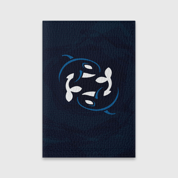 Обложка для паспорта матовая кожа Косатки фото