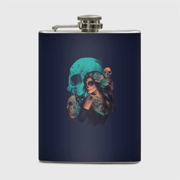 Фляга ДевуШка с ЧереПами фото