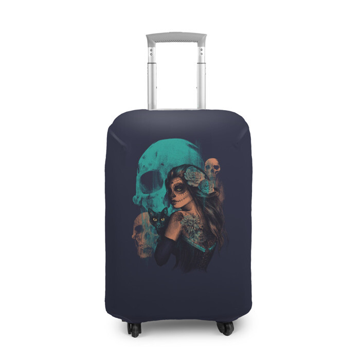 Чехол для чемодана 3D ДевуШка с ЧереПами фото