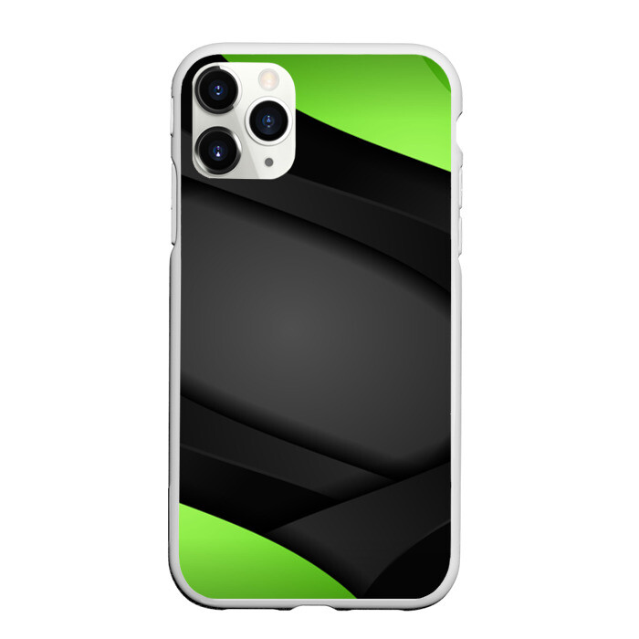 Чехол для iPhone 11 Pro матовый Green Black фото