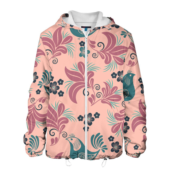 Мужская куртка 3D Птицы в Цветах фото