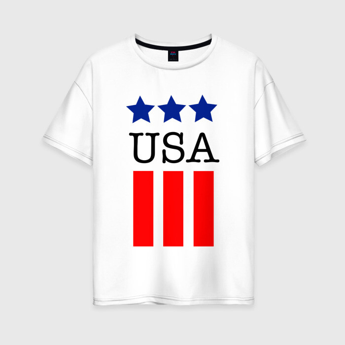 Женская футболка хлопок Oversize США фото