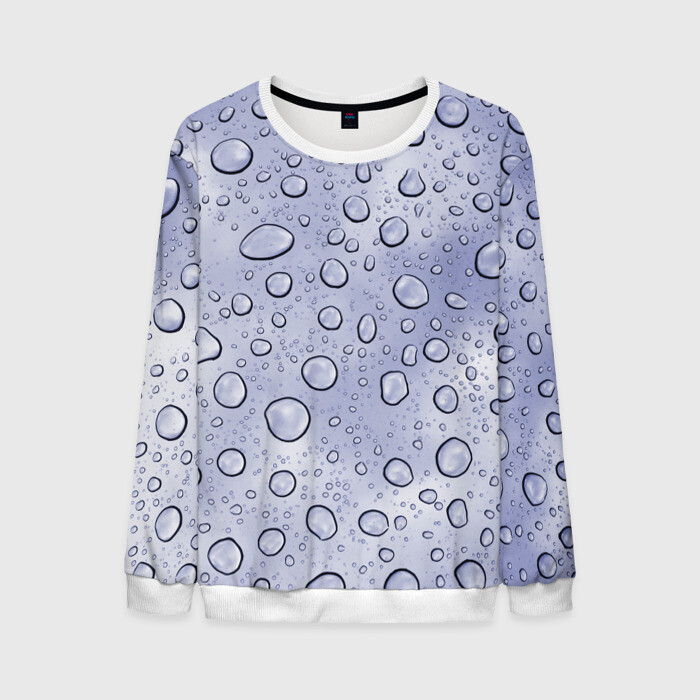 Мужской свитшот 3D Капли на Стекле фото
