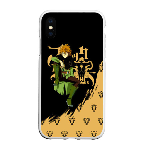 Чехол для iPhone XS Max матовый Финрал Ролкейс Чёрный Клевер фото