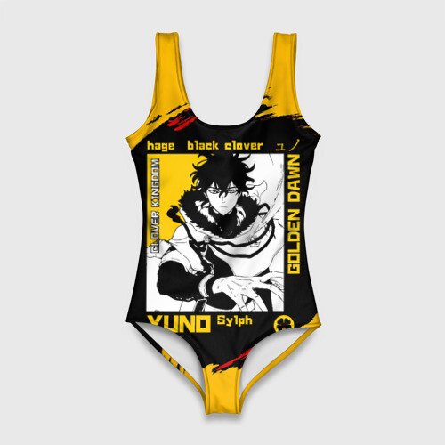 Купальник-боди 3D YUNO Чёрный клевер фото