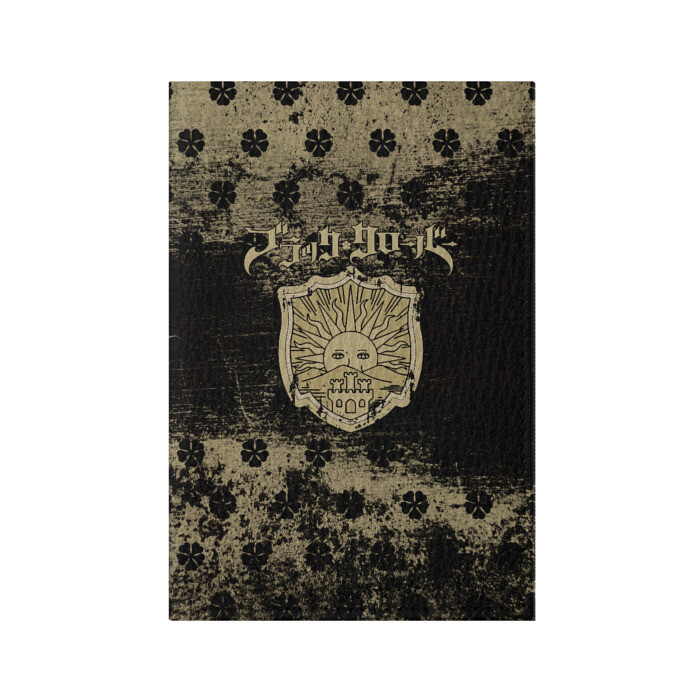 Обложка для паспорта матовая кожа Золотой Рассвет Чёрный клевер фото