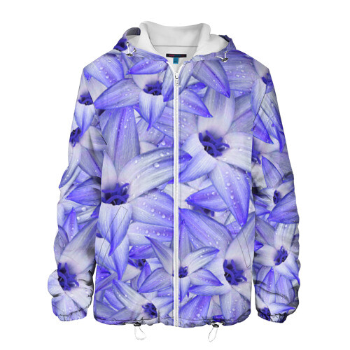 Мужская куртка 3D Синие Цветы фото