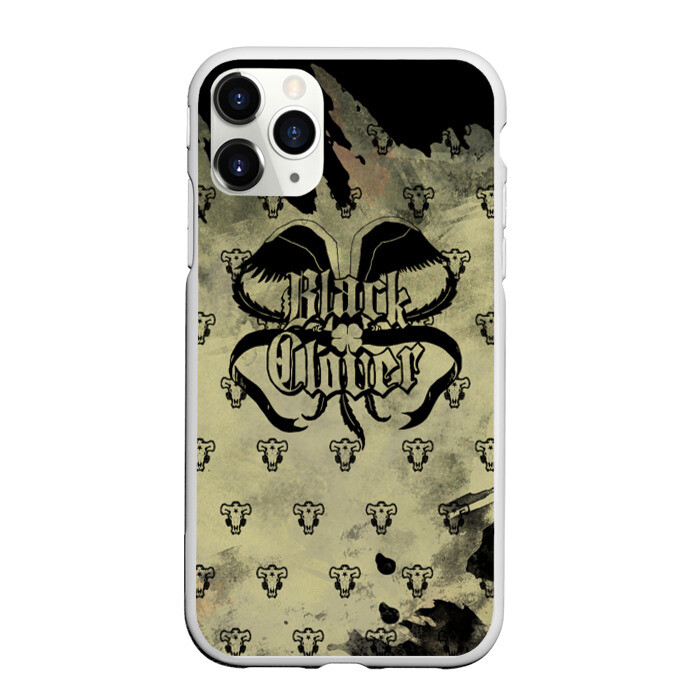 Чехол для iPhone 11 Pro матовый Чёрный клевер Черные быки фото