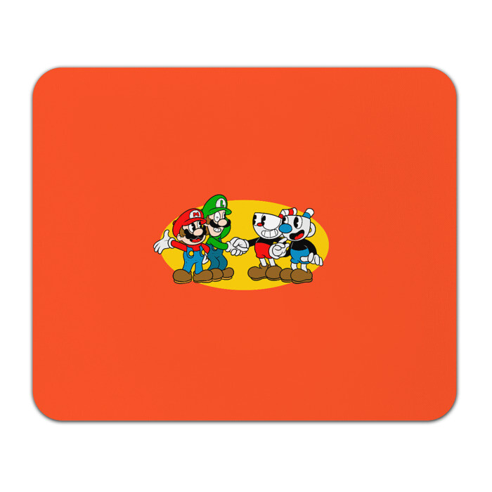 Коврик для мышки прямоугольный CupHead x Mario фото