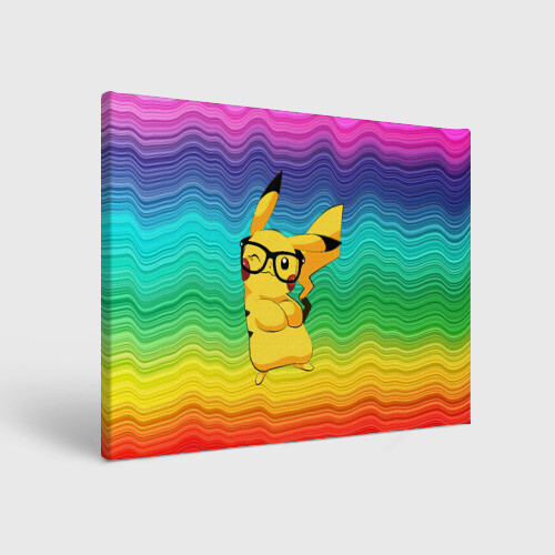 Холст прямоугольный Пикачу в очках фото