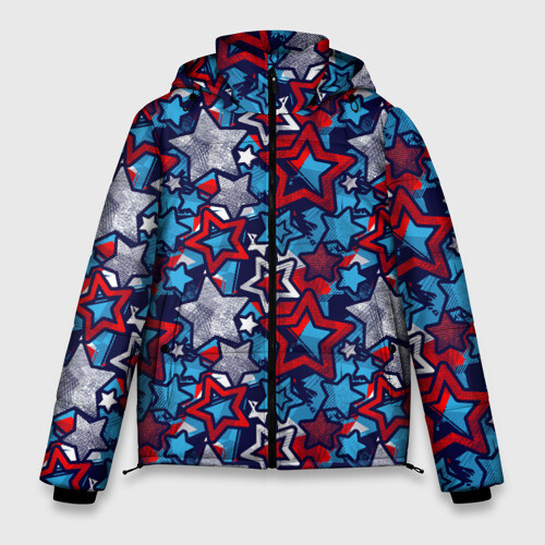 Мужская зимняя куртка 3D 3D звездочки фото