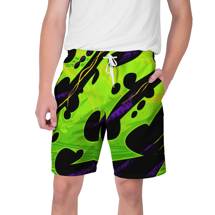 Мужские шорты 3D КИСЛОТНАЯ ОРГАНИКА | НЕОНОВАЯ фото