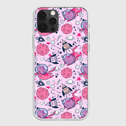 Чехол для iPhone 12 Pro Max Кошки в космосе фото