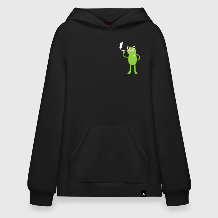 Худи SuperOversize хлопок Лягушка курящая фото