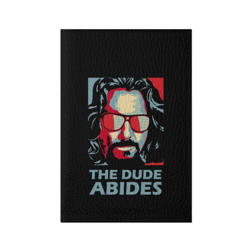 Обложка для паспорта матовая кожа The Dude Abides (Лебовски) фото