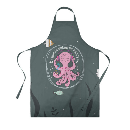 Фартук 3D Осьминог меломан фото