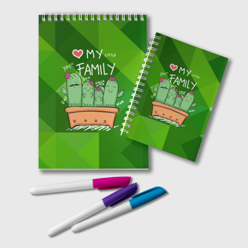 Блокнот Милая семья кактусов фото