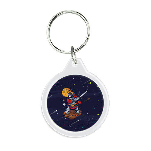 Брелок круглый Космический самурай фото