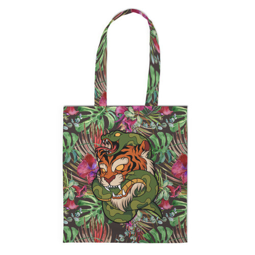 Шоппер 3D Тигр кусает змею фото