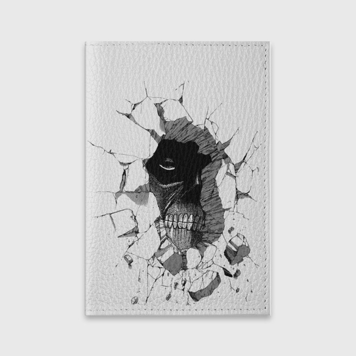 Обложка для паспорта матовая кожа Из стены смотрит на Эрена фото