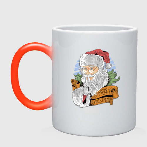 Кружка хамелеон Merry Christmas фото