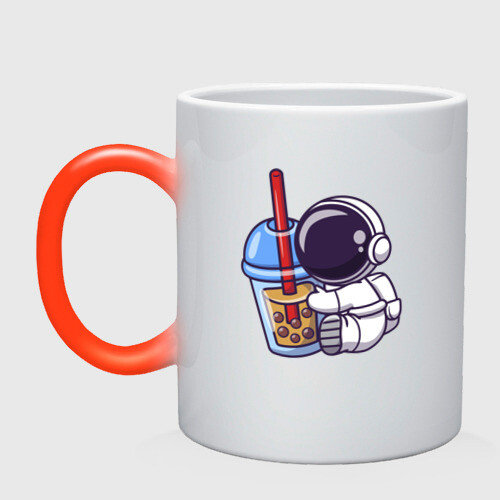 Кружка хамелеон Астронавт и сок фото