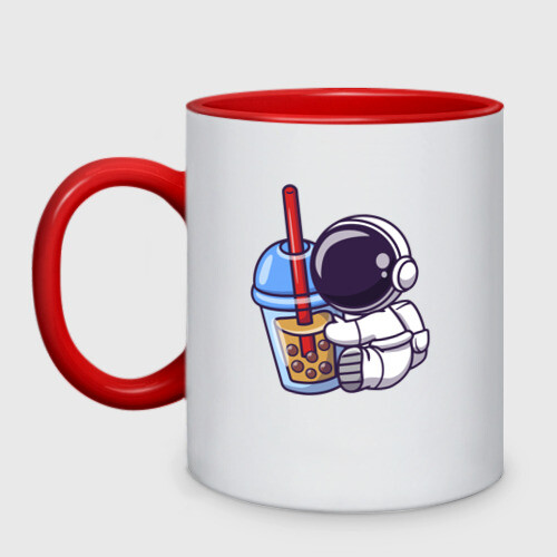 Кружка двухцветная Астронавт и сок фото