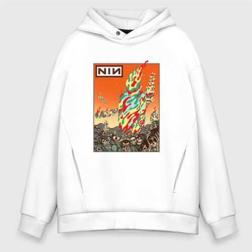 Мужское худи Oversize хлопок NIN Monster фото