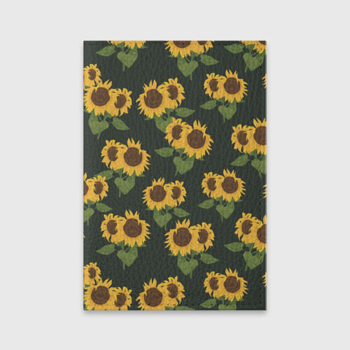 Обложка для паспорта матовая кожа Подсолнухи фото