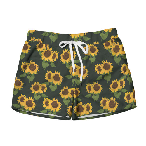 Женские шорты 3D Подсолнухи фото