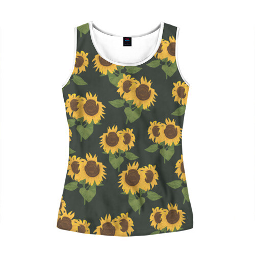 Женская майка 3D Подсолнухи фото