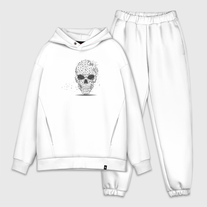 Мужской костюм хлопок OVERSIZE Череп распад на частицы фото