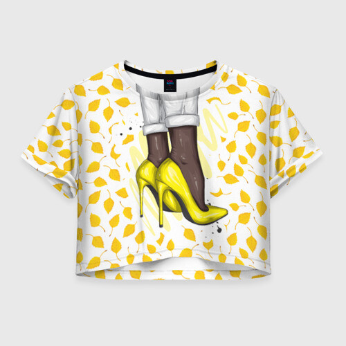 Женская футболка Crop-top 3D Осеннее настроение фото