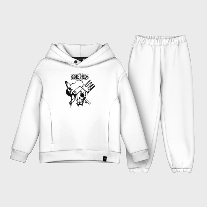 Детский костюм хлопок Oversize Веселый Роджер Санджи One Piece фото